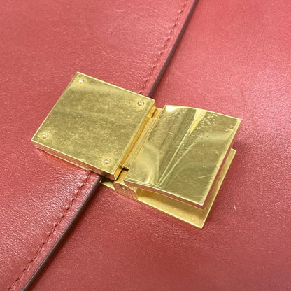 Celine Shoulder Bag Classic Box Medium Red Leather