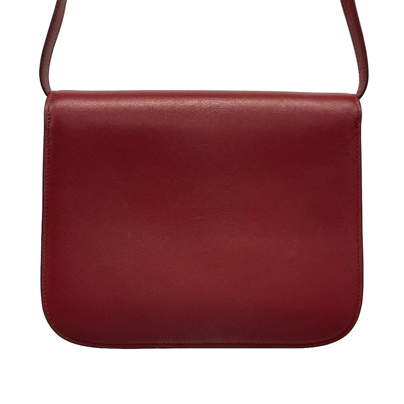 Celine Shoulder Bag Classic Box Medium Red Leather