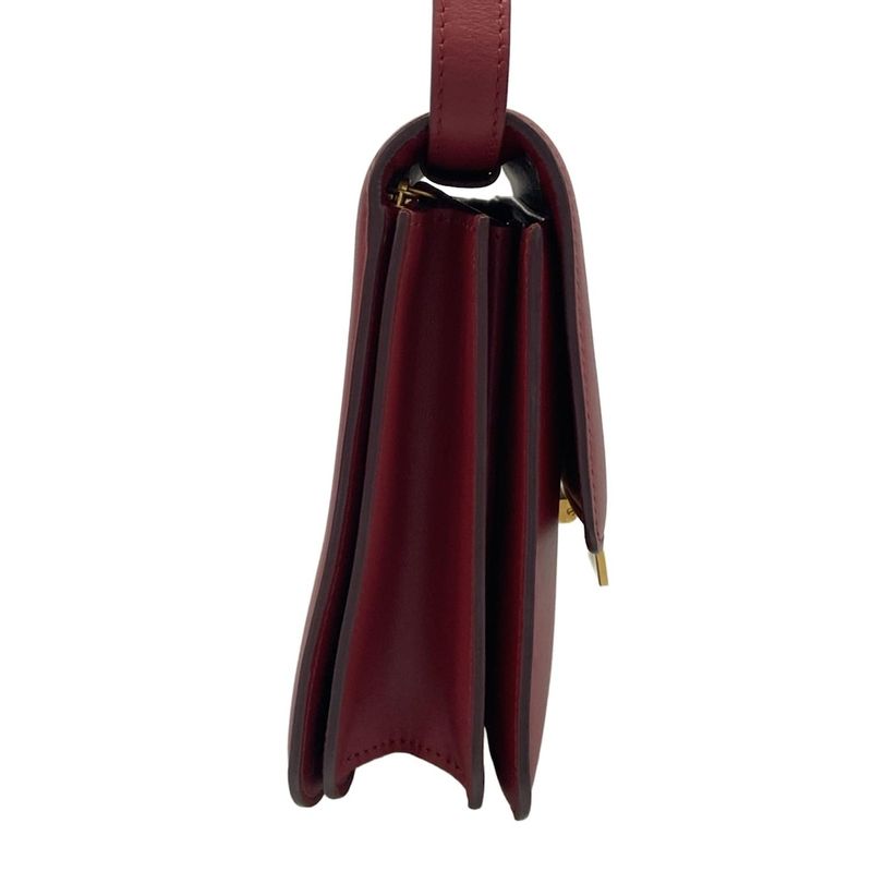 Celine Shoulder Bag Classic Box Medium Red Leather