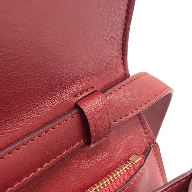 Celine Shoulder Bag Classic Box Medium Red Leather