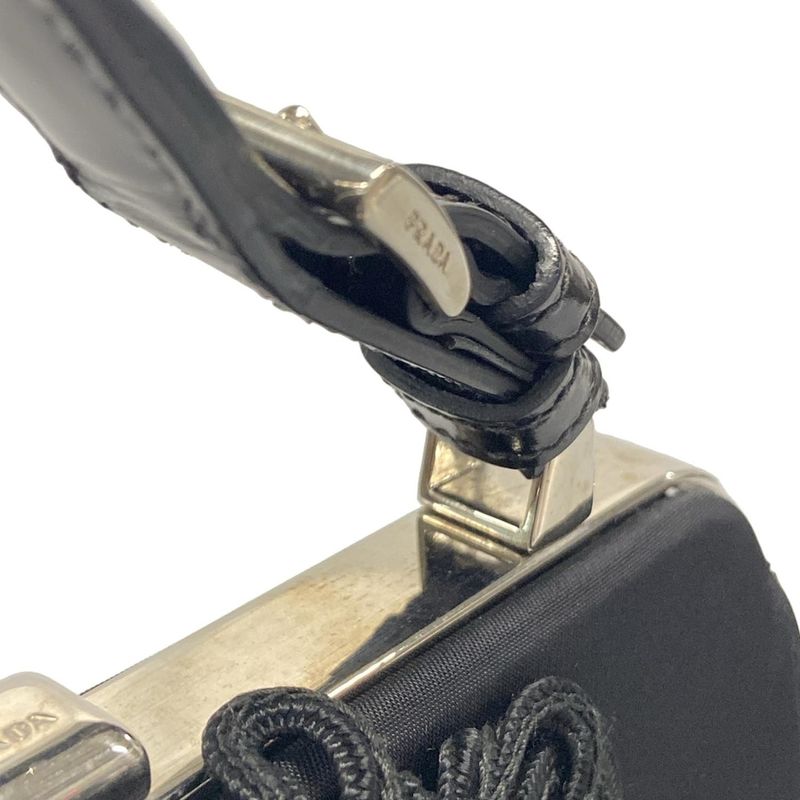 Prada Handbag - Bn1099 Black and Red Flower Pattern Leather