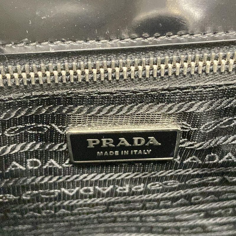Prada Handbag - Bn1099 Black and Red Flower Pattern Leather
