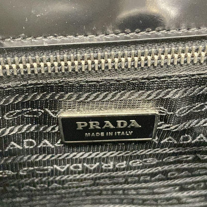 Prada Handbag - Bn1099 Black and Red Flower Pattern Leather