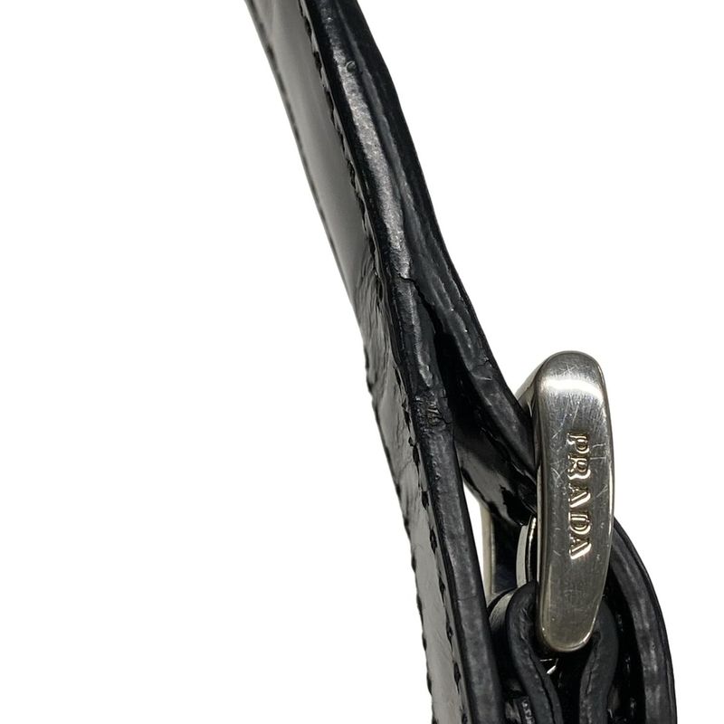 Prada Handbag - Bn1099 Black and Red Flower Pattern Leather