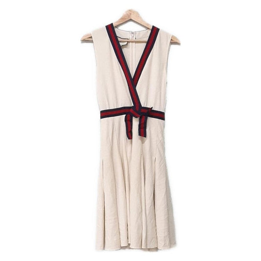 Gucci Dress Women's Excellent Condition Sherry 501485 Ivory X Navy X Red S