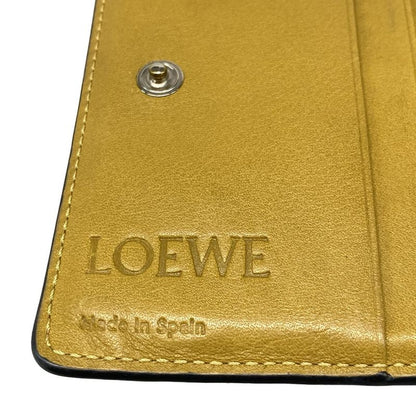 Loewe Bifold Wallet Compact Zip Brown Round Zipper Anagram Leather