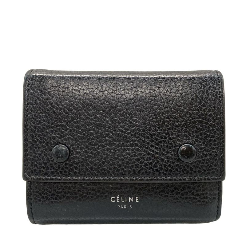 Celine Trifold Wallet Small Folded Multifunction 104903afe.38no Black and