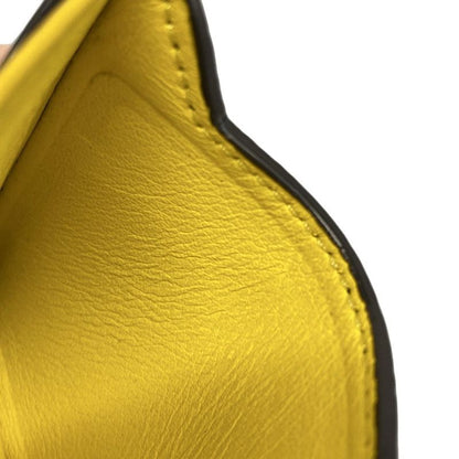 Celine Card Case 107813afe.38no Black and Yellow Bicolor Leather