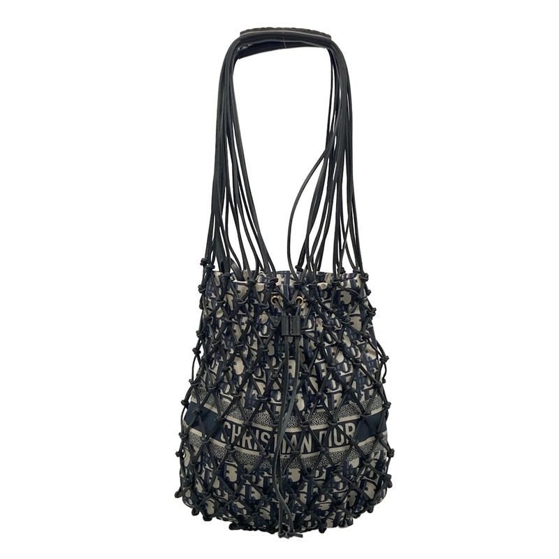 Dior Christian Dior Tote Bag Excellent Condition Oblique M1273civv Beige X Navy