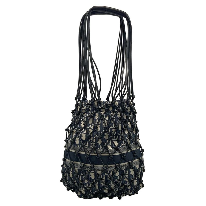 Dior Christian Dior Tote Bag Excellent Condition Oblique M1273civv Beige X Navy