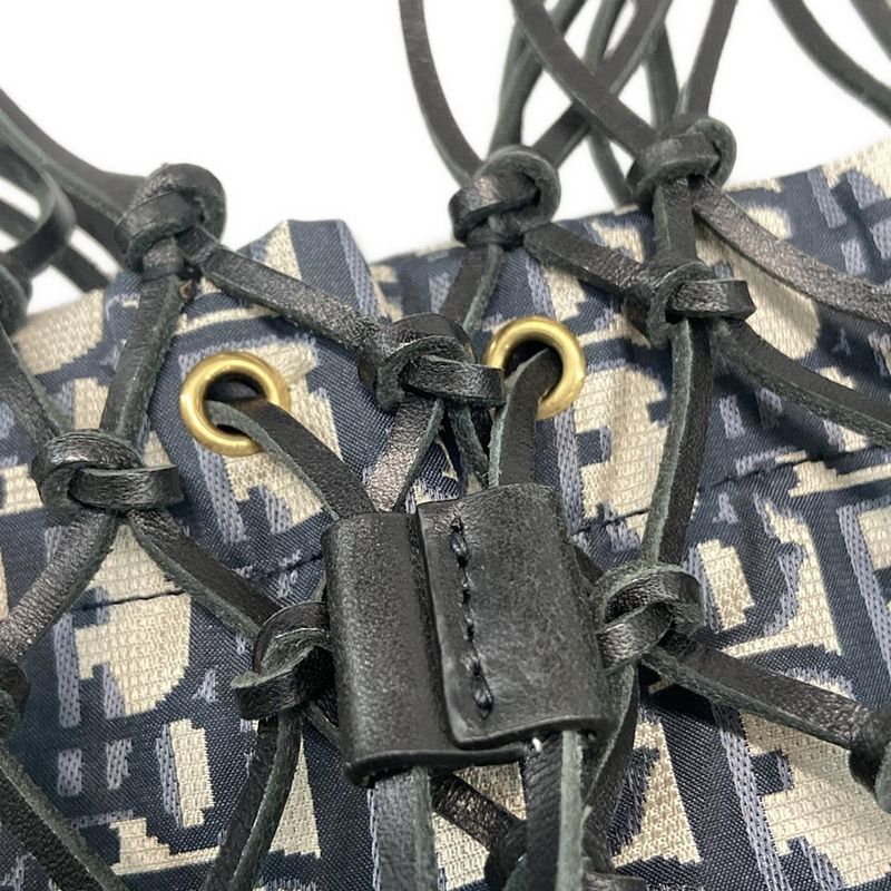 Dior Christian Dior Tote Bag Excellent Condition Oblique M1273civv Beige X Navy