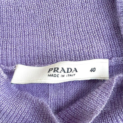 Prada Long Sleeve Sweater Size 40excellent Condition - Purple Cashmere Blend