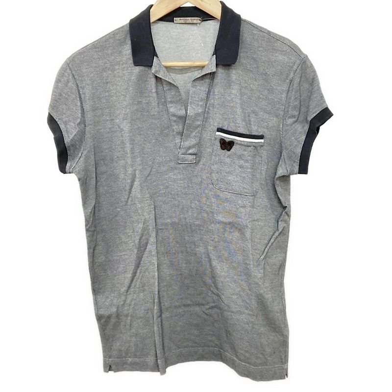 Bottega Veneta Short Sleeve Polo Shirt Size 46 L Women - Dark Grey and White