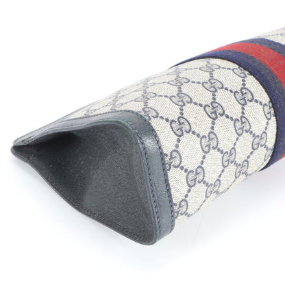 Old Gucci GG Supreme Sherry Line 89 01 002 Leather Second Bag Clutch Ladies RRE