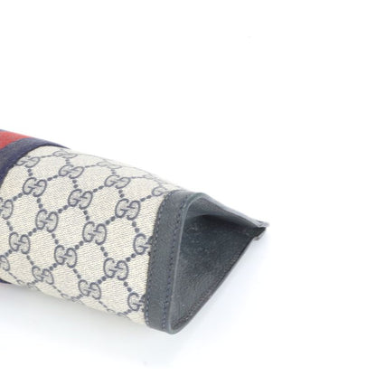 Old Gucci GG Supreme Sherry Line 89 01 002 Leather Second Bag Clutch Ladies RRE