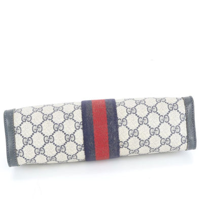 Old Gucci GG Supreme Sherry Line 89 01 002 Leather Second Bag Clutch Ladies RRE