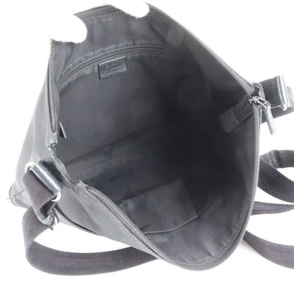 Gucci GG Nylon Leather Shoulder Bag Crossbody Messenger 374411 Black A4 Mens