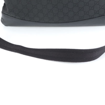 Gucci GG Nylon Leather Shoulder Bag Crossbody Messenger 374411 Black A4 Mens