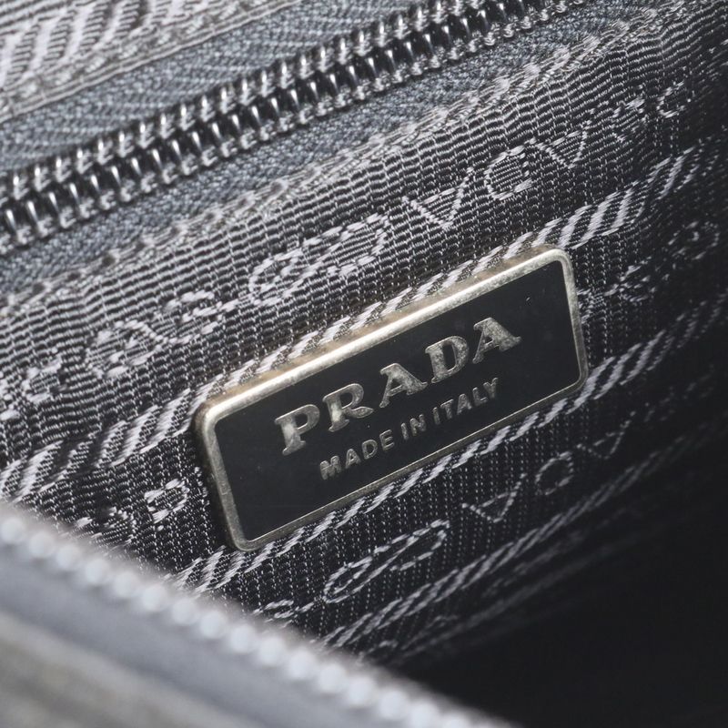 Prada Tessuto Nylon Triangle Logo Leather Shoulder Bag Crossbody Messenger