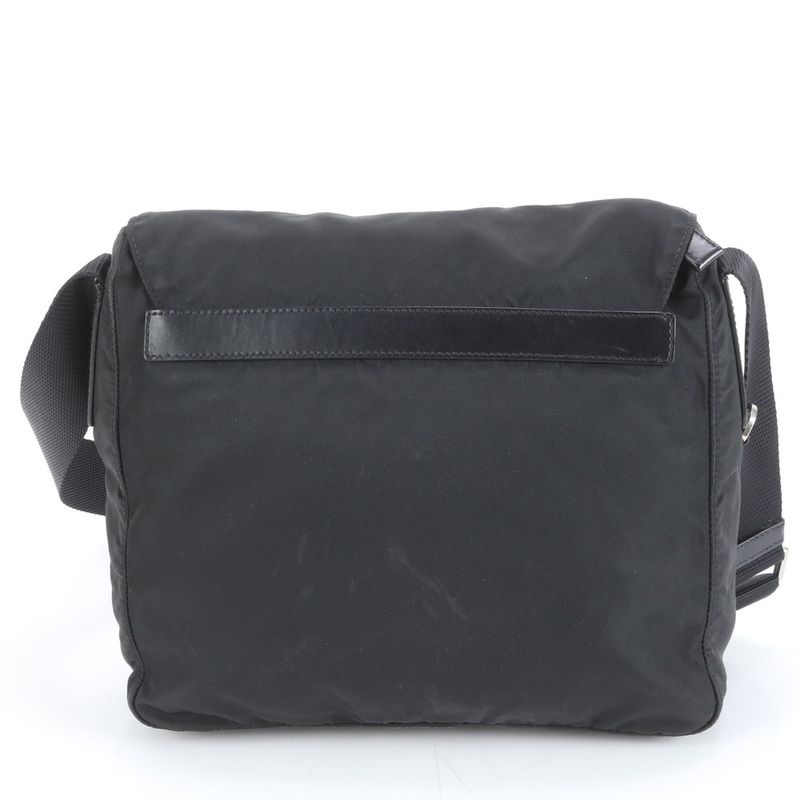 Prada Tessuto Nylon Triangle Logo Leather Shoulder Bag Crossbody Messenger