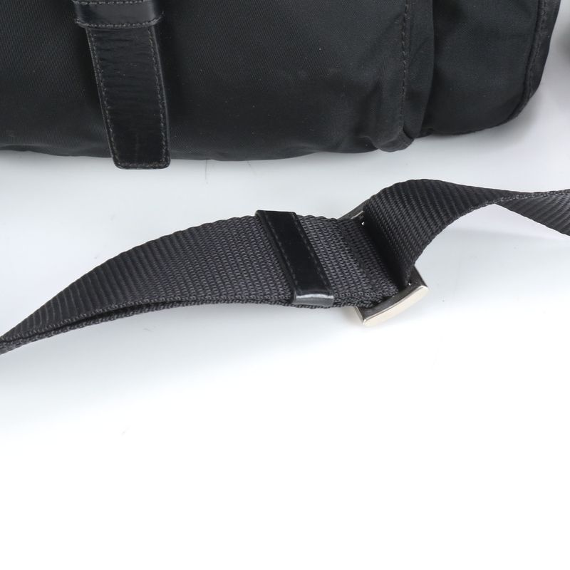 Prada Tessuto Nylon Triangle Logo Leather Shoulder Bag Crossbody Messenger