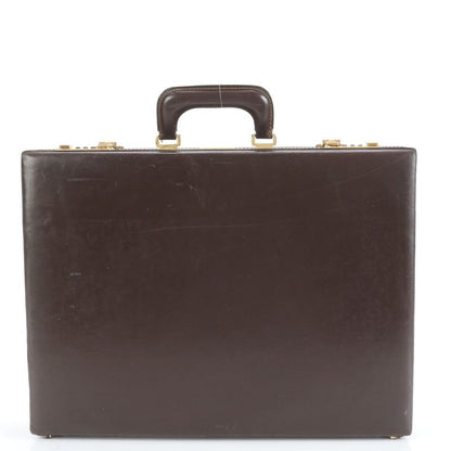 YSL Yves Saint Laurent Leather Trunk Hard Case Document Bag Business Briefcase