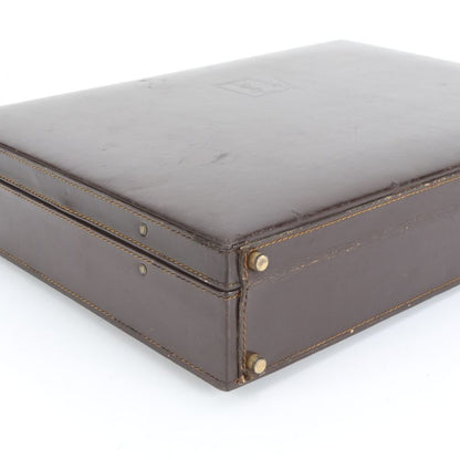 YSL Yves Saint Laurent Leather Trunk Hard Case Document Bag Business Briefcase