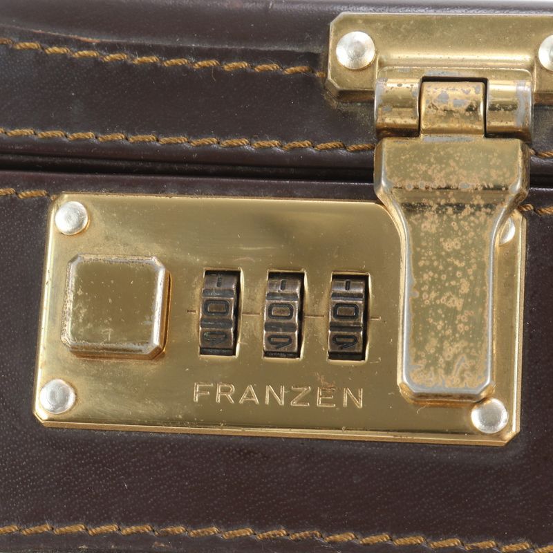 YSL Yves Saint Laurent Leather Trunk Hard Case Document Bag Business Briefcase