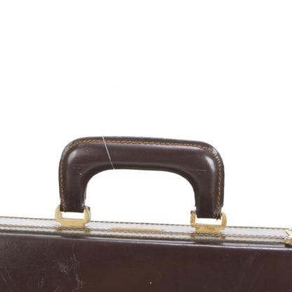YSL Yves Saint Laurent Leather Trunk Hard Case Document Bag Business Briefcase