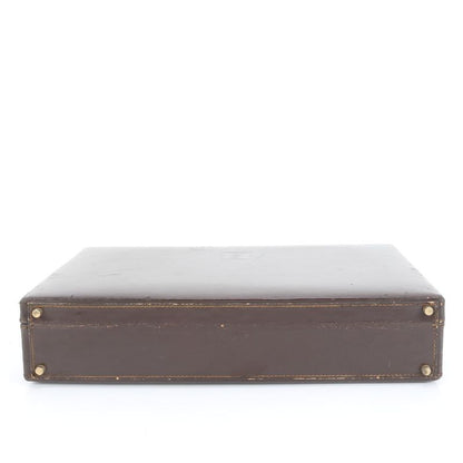 YSL Yves Saint Laurent Leather Trunk Hard Case Document Bag Business Briefcase