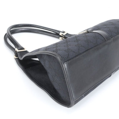 Gucci GG Canvas Jackie Leather Tote Bag Shoulder 002 1067 Black Hand Women's