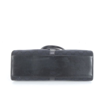 Gucci GG Canvas Jackie Leather Tote Bag Shoulder 002 1067 Black Hand Women's