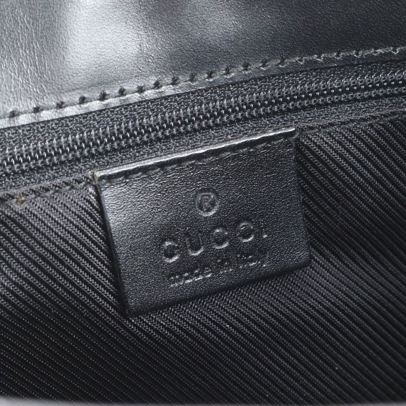 Gucci GG Canvas Jackie Leather Tote Bag Shoulder 002 1067 Black Hand Women's