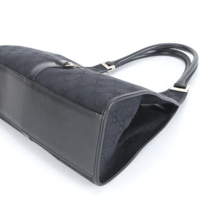 Gucci GG Canvas Jackie Leather Tote Bag Shoulder 002 1067 Black Hand Women's
