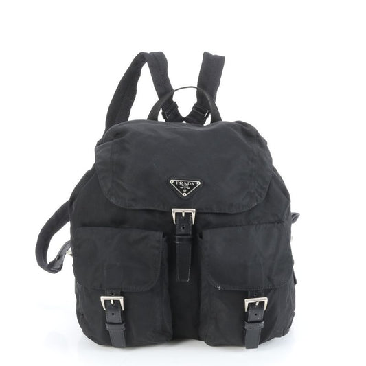 Prada Tessuto Nylon Triangle Logo Leather Backpack Sac Backpack Women RCE Db48-