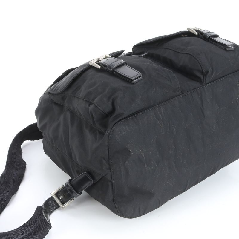 Prada Tessuto Nylon Triangle Logo Leather Backpack Sac Backpack Women RCE Db48-