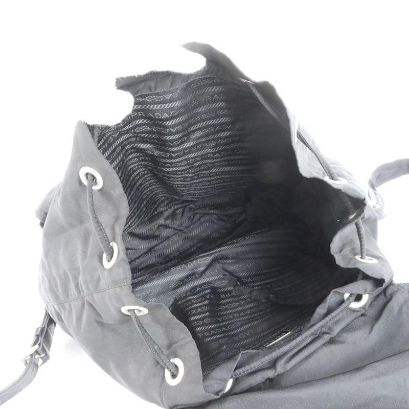 Prada Tessuto Nylon Triangle Logo Leather Backpack Sac Backpack Women RCE Db48-