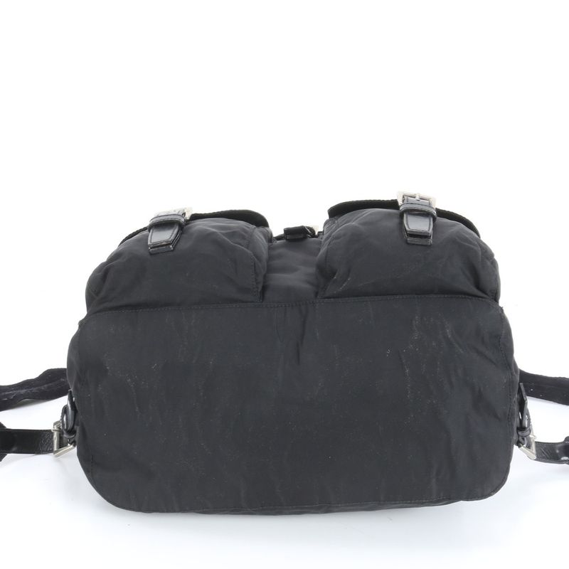 Prada Tessuto Nylon Triangle Logo Leather Backpack Sac Backpack Women RCE Db48-