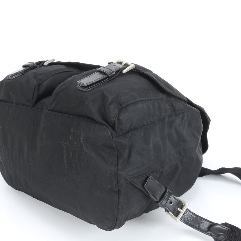 Prada Tessuto Nylon Triangle Logo Leather Backpack Sac Backpack Women RCE Db48-