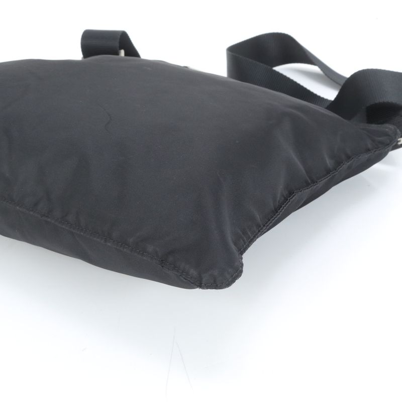 Prada Tessuto Nylon Triangle Logo Leather Shoulder Bag Crossbody Messenger