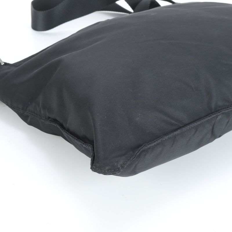 Prada Tessuto Nylon Triangle Logo Leather Shoulder Bag Crossbody Messenger