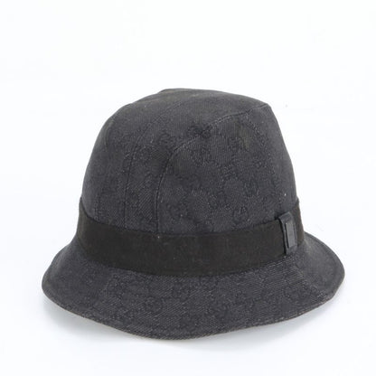 Gucci GG Canvas Bucket Hat Bucket Hat Black Leather Hat Fashion Men's RCE Db64-2