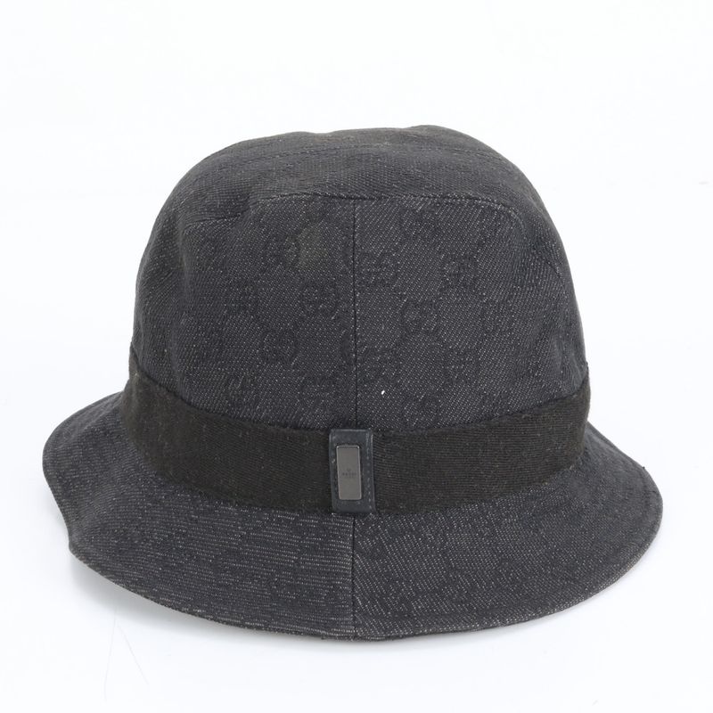 Gucci GG Canvas Bucket Hat Bucket Hat Black Leather Hat Fashion Men's RCE Db64-2