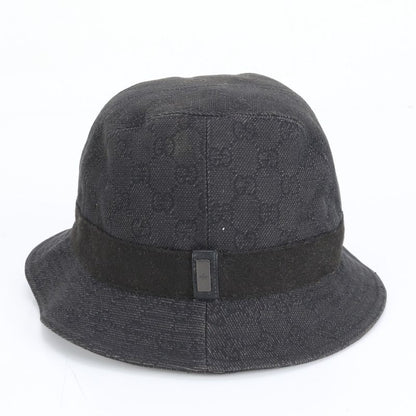 Gucci GG Canvas Bucket Hat Bucket Hat Black Leather Hat Fashion Men's RCE Db64-2