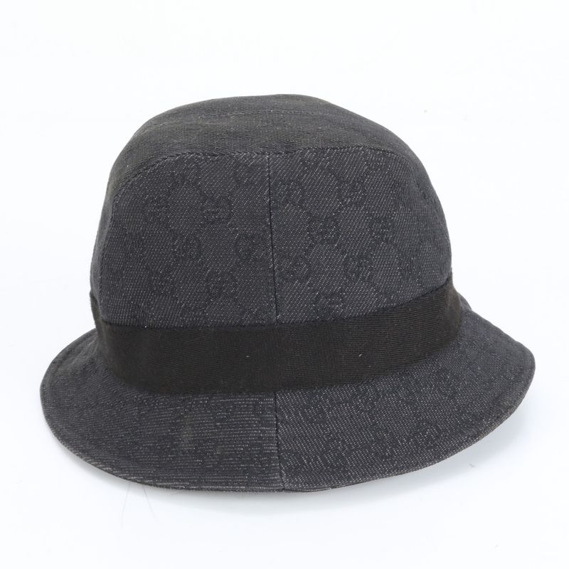 Gucci GG Canvas Bucket Hat Bucket Hat Black Leather Hat Fashion Men's RCE Db64-2