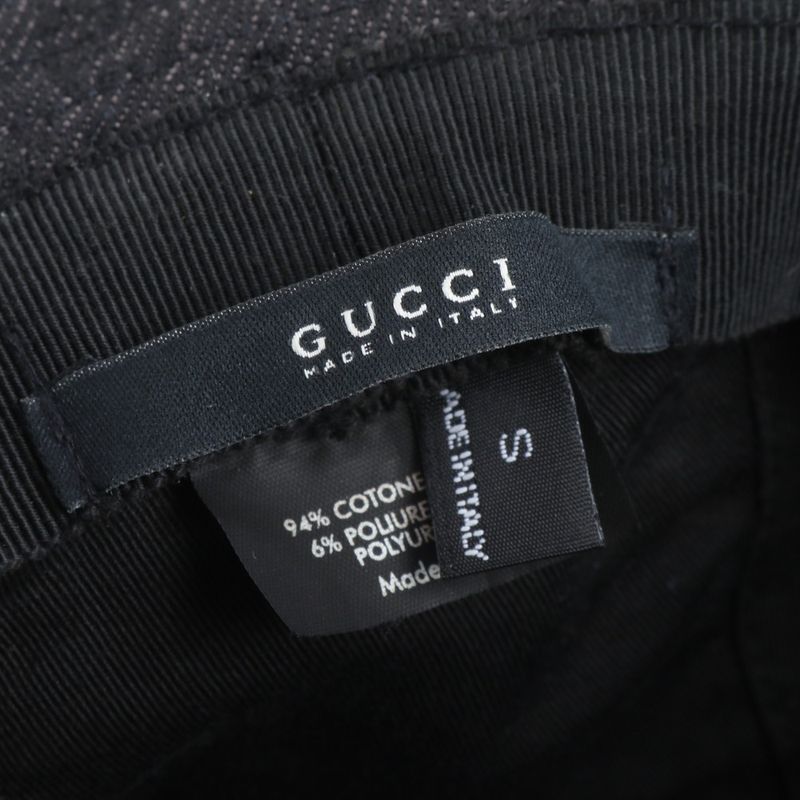 Gucci GG Canvas Bucket Hat Bucket Hat Black Leather Hat Fashion Men's RCE Db64-2