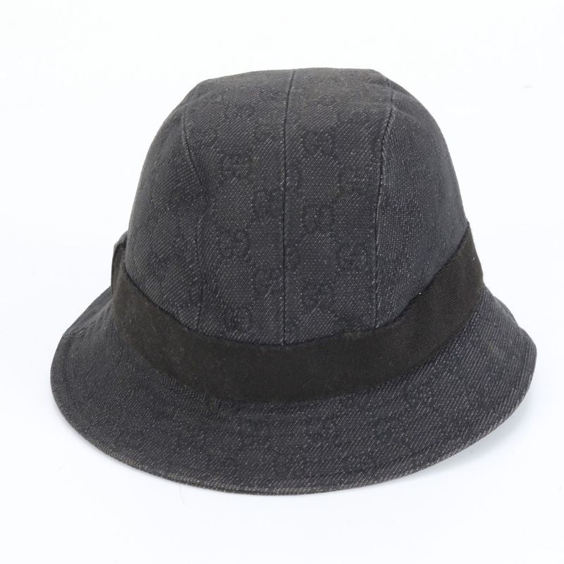 Gucci GG Canvas Bucket Hat Bucket Hat Black Leather Hat Fashion Men's RCE Db64-2