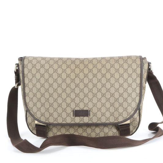 Gucci GG Supreme Leather Shoulder Bag Crossbody Messenger 201725 Brown Genuine