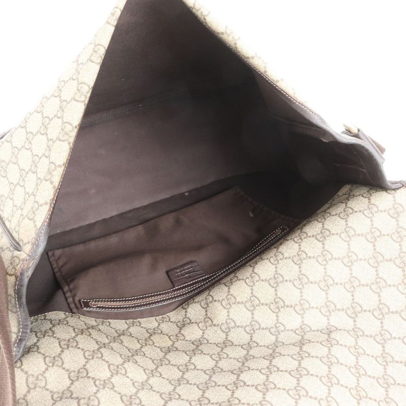 Gucci GG Supreme Leather Shoulder Bag Crossbody Messenger 201725 Brown Genuine