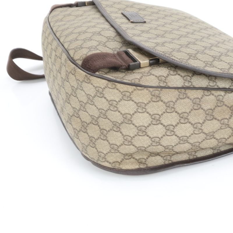 Gucci GG Supreme Leather Shoulder Bag Crossbody Messenger 201725 Brown Genuine